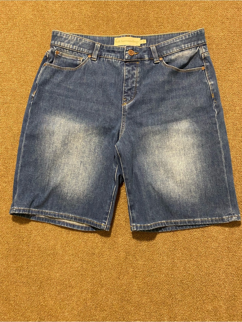 Soft Surroundings Medium Blue Denim Women's Bermuda Shorts Size L